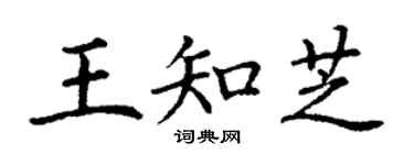 丁謙王知芝楷書個性簽名怎么寫