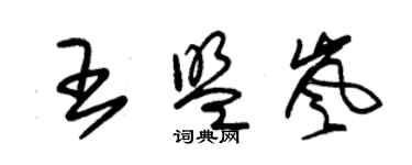 朱錫榮王盟嵐草書個性簽名怎么寫