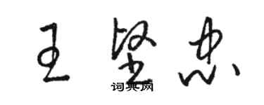 駱恆光王堅忠草書個性簽名怎么寫