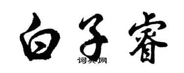 胡問遂白子睿行書個性簽名怎么寫
