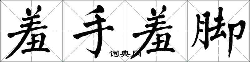 翁闓運羞手羞腳楷書怎么寫