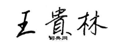 王正良王貴林行書個性簽名怎么寫