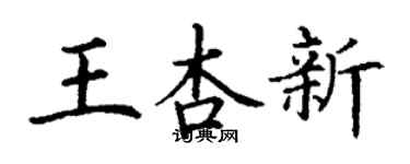 丁謙王杏新楷書個性簽名怎么寫