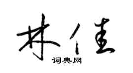 梁錦英林佳草書個性簽名怎么寫