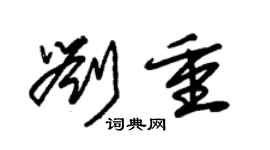 朱錫榮劉重草書個性簽名怎么寫