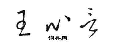 駱恆光王心言草書個性簽名怎么寫