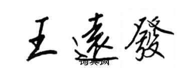 王正良王遠發行書個性簽名怎么寫