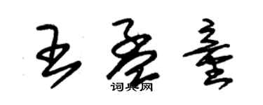 朱錫榮王孟童草書個性簽名怎么寫