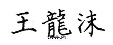 何伯昌王龍沫楷書個性簽名怎么寫