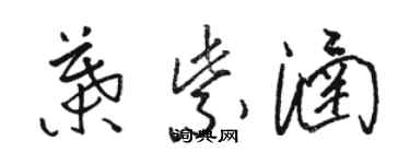 駱恆光葉紫涵草書個性簽名怎么寫