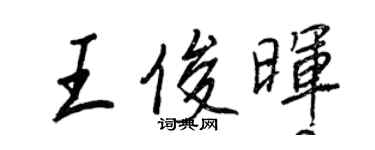 王正良王俊暉行書個性簽名怎么寫