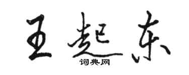 駱恆光王起東行書個性簽名怎么寫