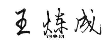 駱恆光王煉成行書個性簽名怎么寫