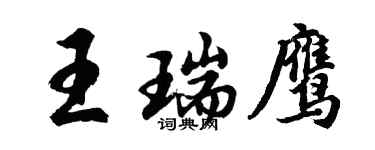 胡問遂王瑞鷹行書個性簽名怎么寫
