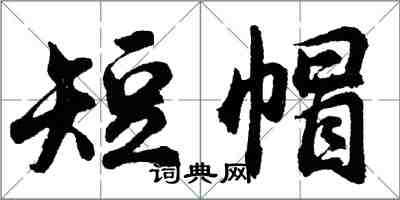 胡問遂短帽行書怎么寫