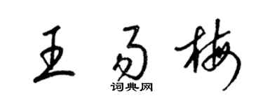 梁錦英王易梅草書個性簽名怎么寫