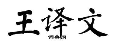 翁闓運王譯文楷書個性簽名怎么寫