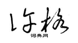 曾慶福許格草書個性簽名怎么寫