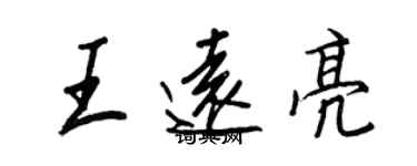 王正良王遠亮行書個性簽名怎么寫
