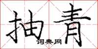 龐中華抽青楷書怎么寫