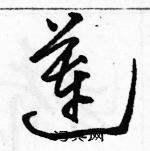 駱恆光寫的硬筆草書蓮