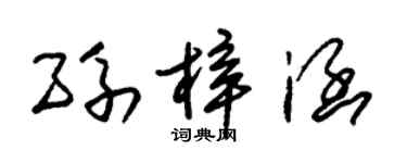 朱錫榮孫梓涵草書個性簽名怎么寫