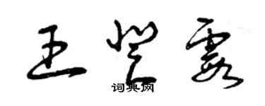 曾慶福王登霞草書個性簽名怎么寫