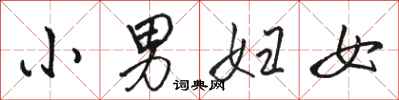 駱恆光小男婦女行書怎么寫