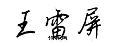 王正良王雷屏行書個性簽名怎么寫