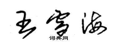 朱錫榮王雪海草書個性簽名怎么寫