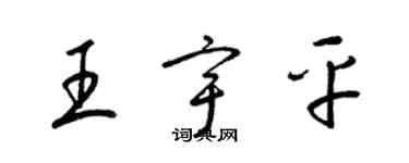 梁錦英王宇平草書個性簽名怎么寫