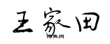 曾慶福王家田行書個性簽名怎么寫