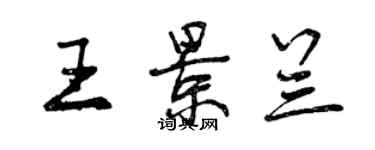 曾慶福王景蘭行書個性簽名怎么寫