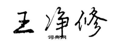 曾慶福王淨修行書個性簽名怎么寫