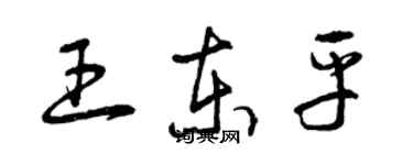 曾慶福王東平草書個性簽名怎么寫