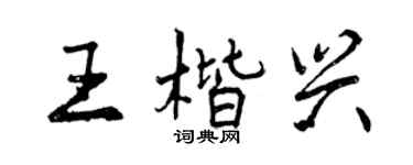 曾慶福王楷興行書個性簽名怎么寫