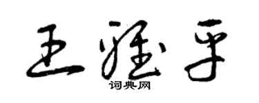 曾慶福王雅平草書個性簽名怎么寫