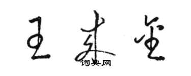 駱恆光王來金草書個性簽名怎么寫