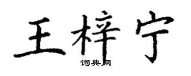 丁謙王梓寧楷書個性簽名怎么寫