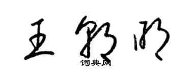 梁錦英王朝明草書個性簽名怎么寫