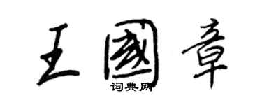王正良王國章行書個性簽名怎么寫