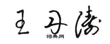 駱恆光王丹濤草書個性簽名怎么寫