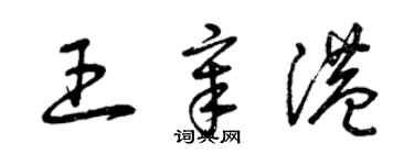 曾慶福王章港草書個性簽名怎么寫