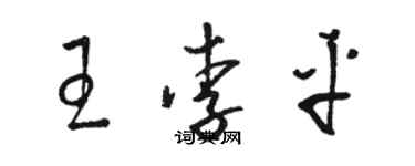 駱恆光王李平草書個性簽名怎么寫