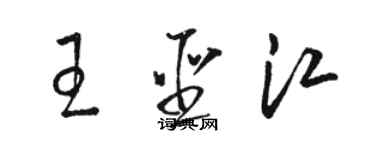 駱恆光王聖江草書個性簽名怎么寫