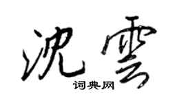 王正良沈雲行書個性簽名怎么寫