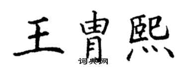 丁謙王胄熙楷書個性簽名怎么寫