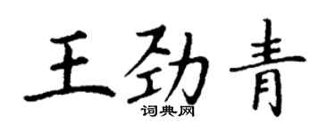 丁謙王勁青楷書個性簽名怎么寫