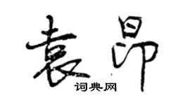 曾慶福袁昂行書個性簽名怎么寫