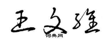 曾慶福王文維草書個性簽名怎么寫